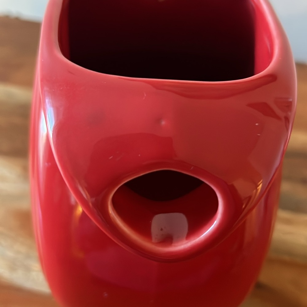 Fiesta Homer Laughlin Red Pitcher. - Picture 2 of 12